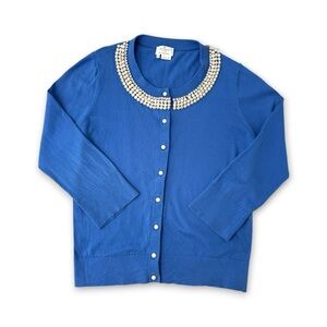 Kate Spade Embellished Tula Cardigan Sweater - Pearl and Rhinestone - Size M